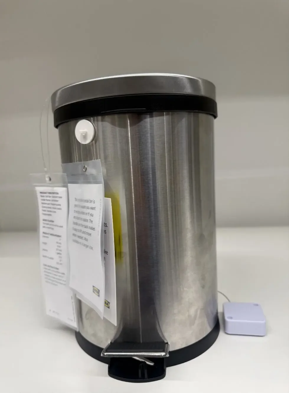 IKEA SNÖRPA Pedal Bin Stainless Steel 1-Gallon Bathroom Trash Can–NEW